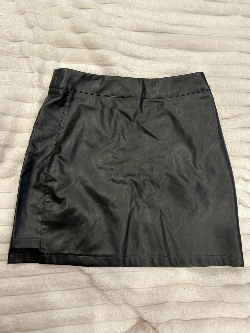 Black Faux Leather Mini Skirt
